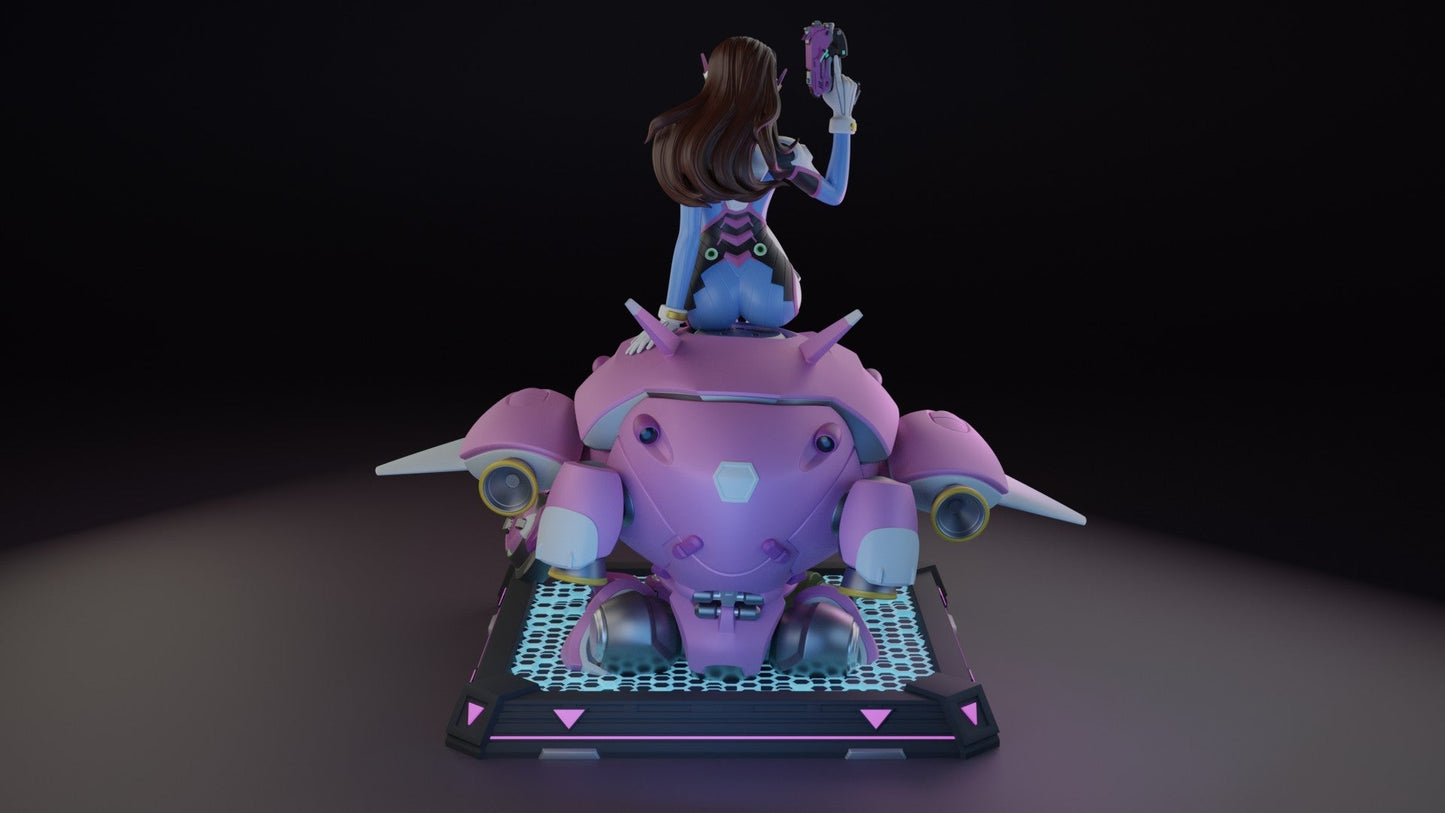 D.Va Special Edition - Overwatch - STL 3D Print Files - 3D Printed Garage Kit ガレージキット Resin Model Scale Figure フィギュア