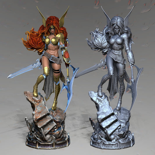 Angela - Spawn - Marvel Comics - STL 3D Print Files - 3D Printed Garage Kit ガレージキット Resin Model Scale Figure フィギュア