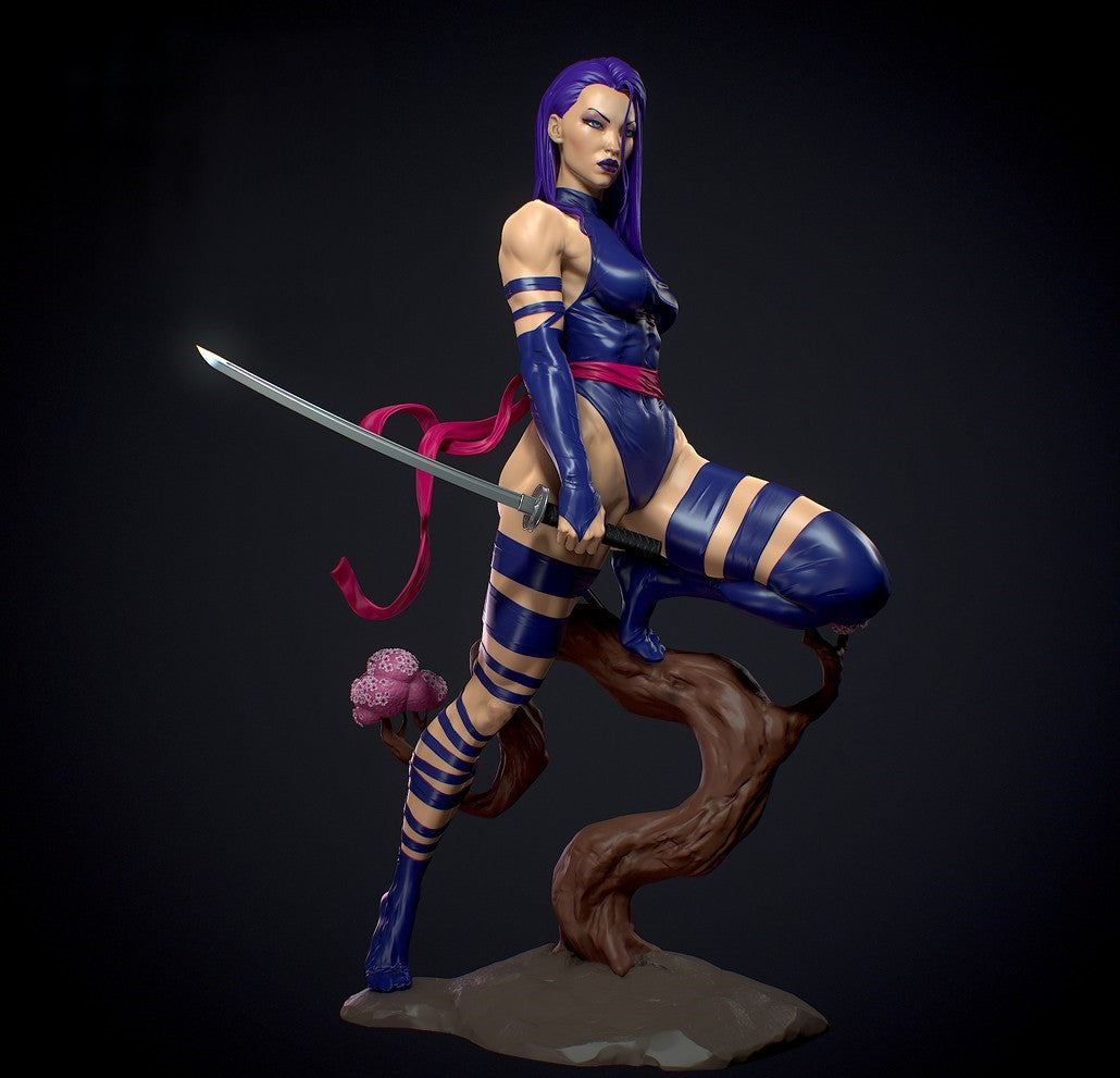 1331 Psylocke Special Edition - X-men - STL 3D Print Files - 3D Printed Garage Kit ガレージキット Resin Model Scale Figure フィギュア