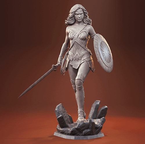 1402 Wonder Woman Gal Gadot - STL 3D Print Files - 3D Printed Garage Kit ガレージキット Resin Model Scale Figure フィギュア