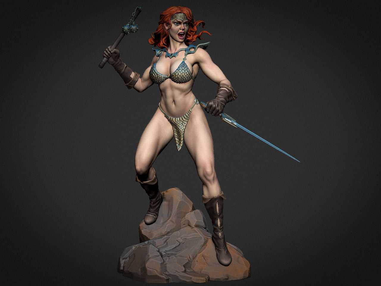 1396 Red Sonja Special Edition - Marvel Comics - STL 3D Print Files - 3D Printed Garage Kit ガレージキット Resin Model Scale Figure フィギュア
