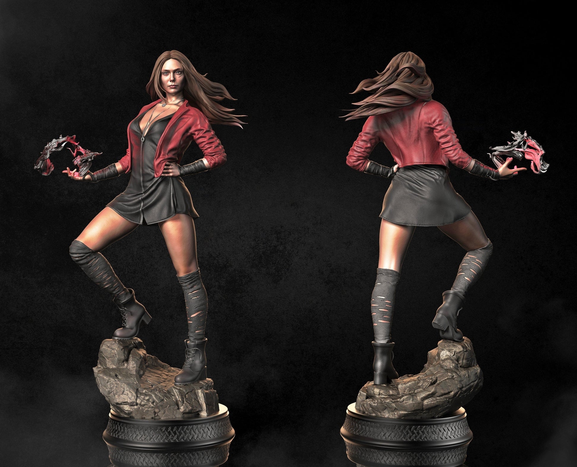 Scarlet Witch Special Edition - Wanda Maximoff - STL 3D Print Files - 3D Printed Garage Kit ガレージキット Resin Model Scale Figure フィギュア