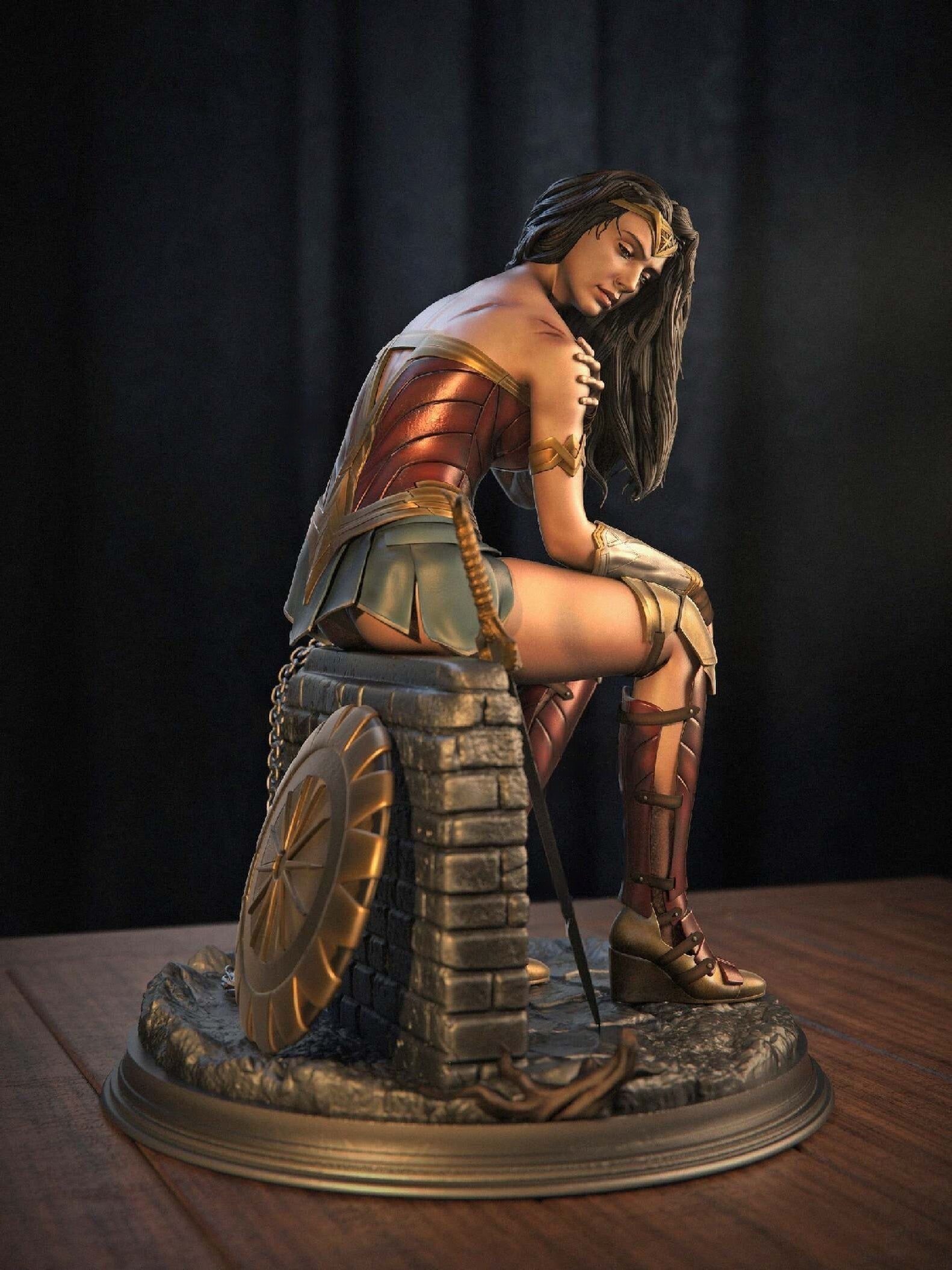 1846 Wonder Woman Special Edition - Gal Gadot - STL 3D Print Files - 3D Printed Garage Kit ガレージキット Resin Model Scale Figure フィギュア