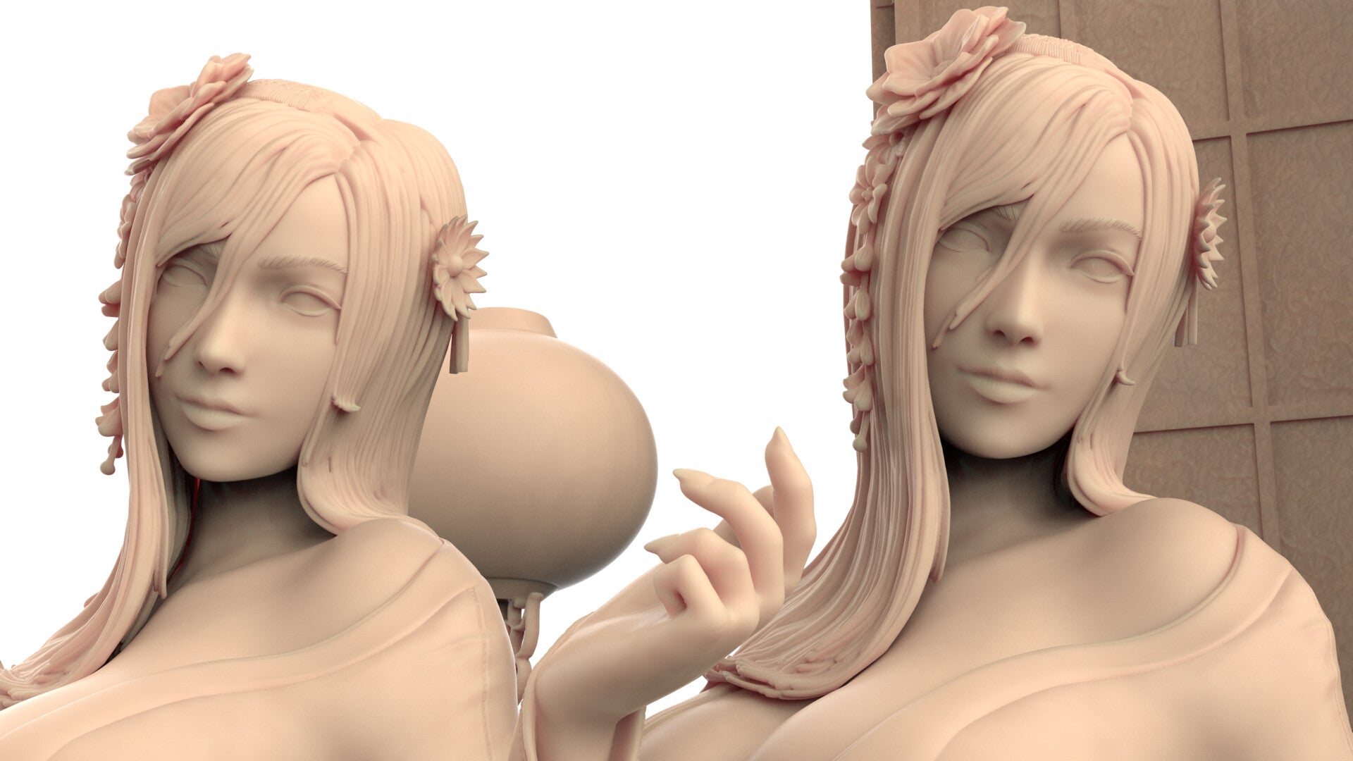 Tifa Special Edition - Final Fantasy 7 Kimono version - STL 3D Print Files - 3D Printed Garage Kit ガレージキット Resin Model Scale Figure フィギュア