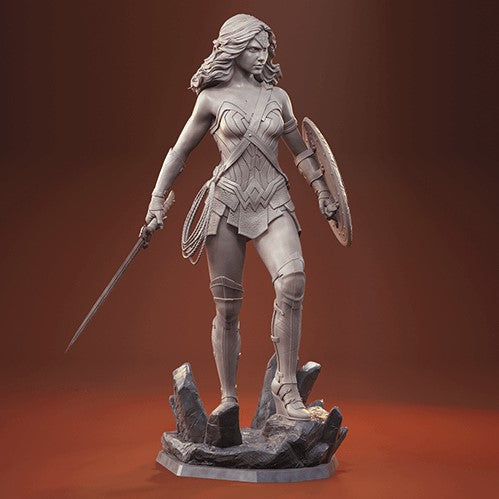1402 Wonder Woman Gal Gadot - STL 3D Print Files - 3D Printed Garage Kit ガレージキット Resin Model Scale Figure フィギュア