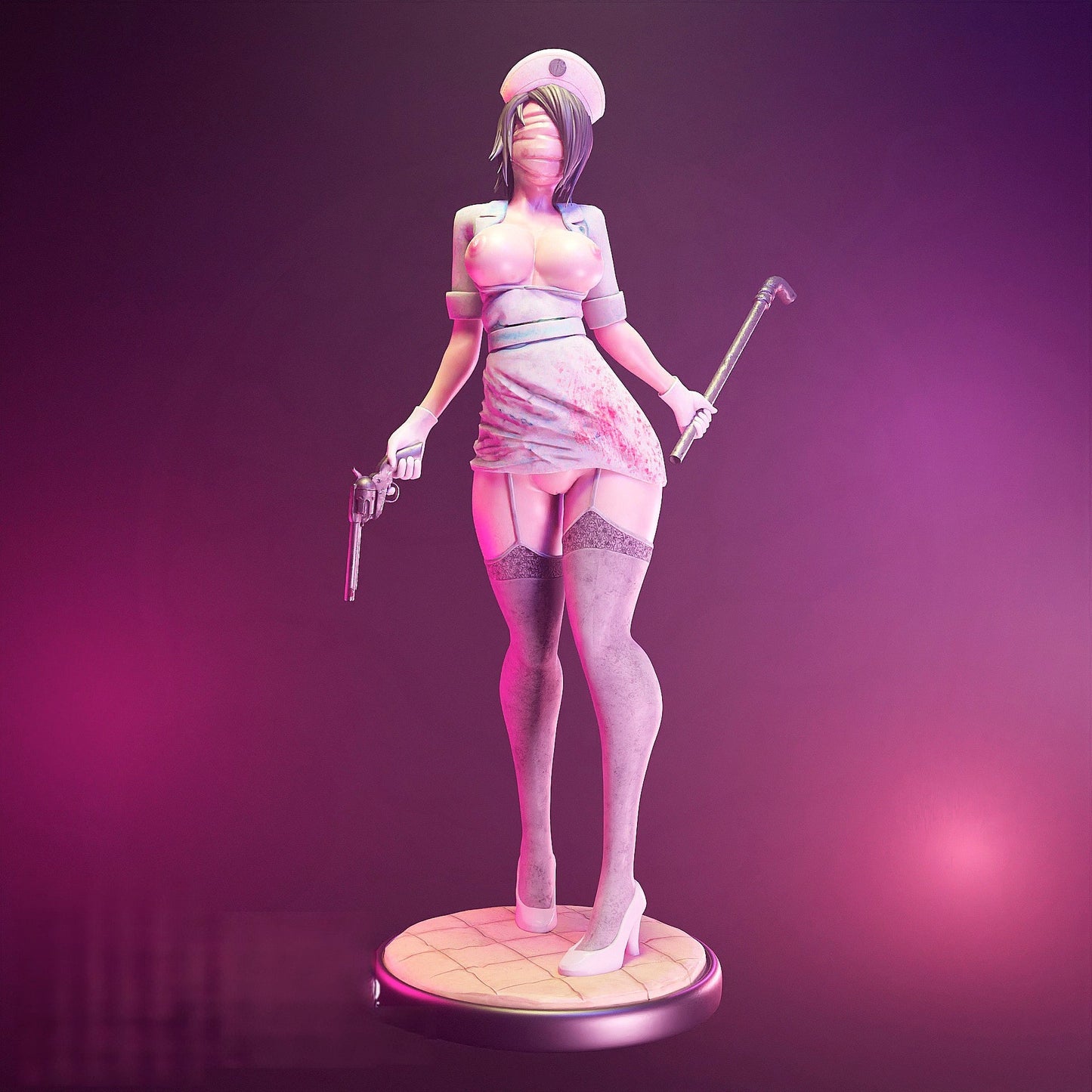 Silent Hill Sexy Nurse Special Edition - STL 3D Print Files - 3D Printed Garage Kit ガレージキット Resin Model Scale Figure フィギュア
