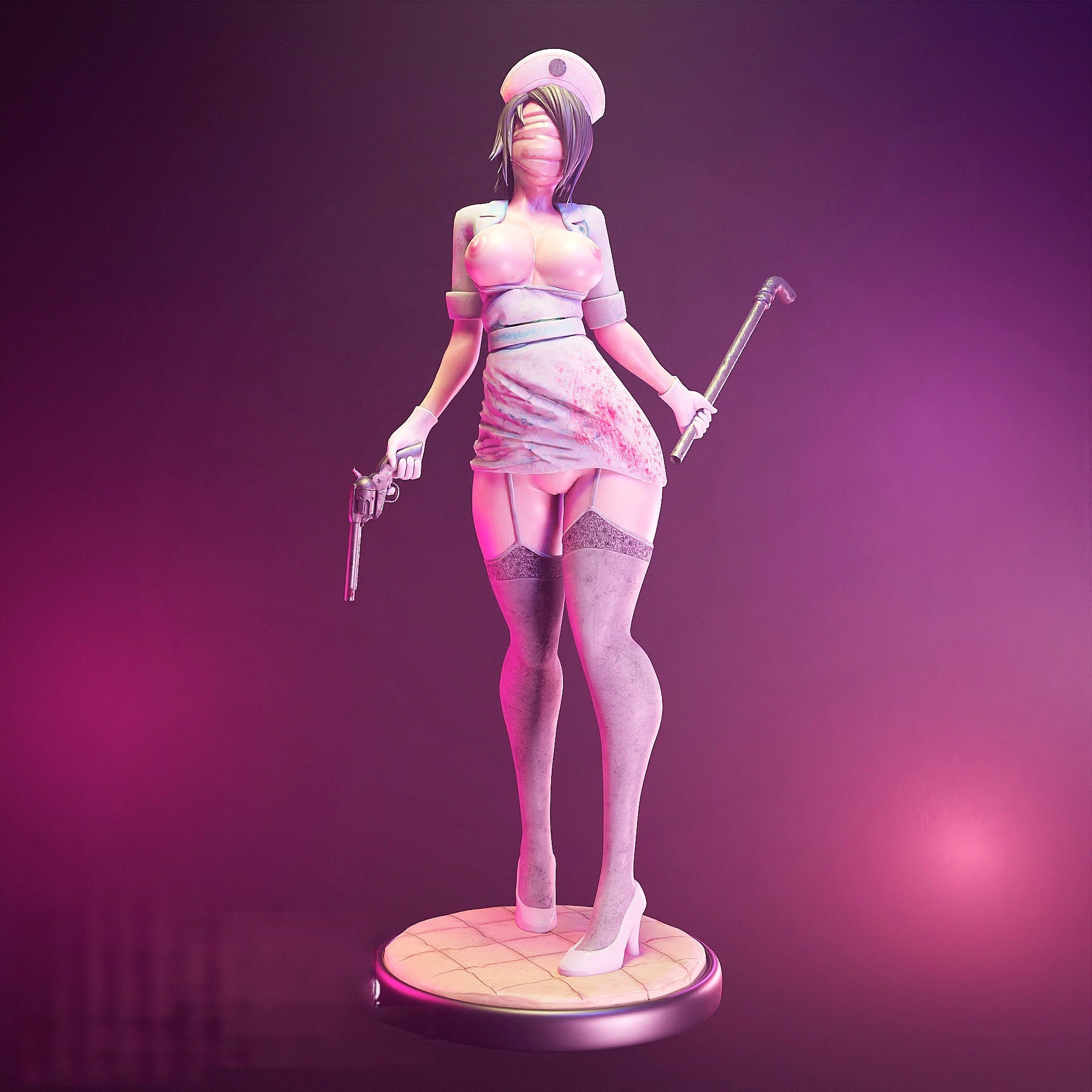 Silent Hill Sexy Nurse Special Edition - STL 3D Print Files - 3D Printed Garage Kit ガレージキット Resin Model Scale Figure フィギュア