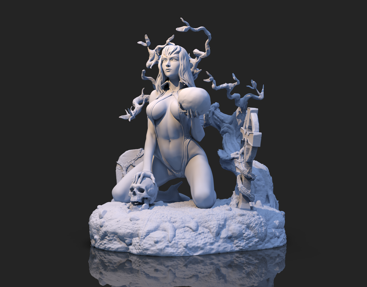 1322 Vampirella Special Edition - STL 3D Print Files - 3D Printed Garage Kit ガレージキット Resin Model Scale Figure フィギュア