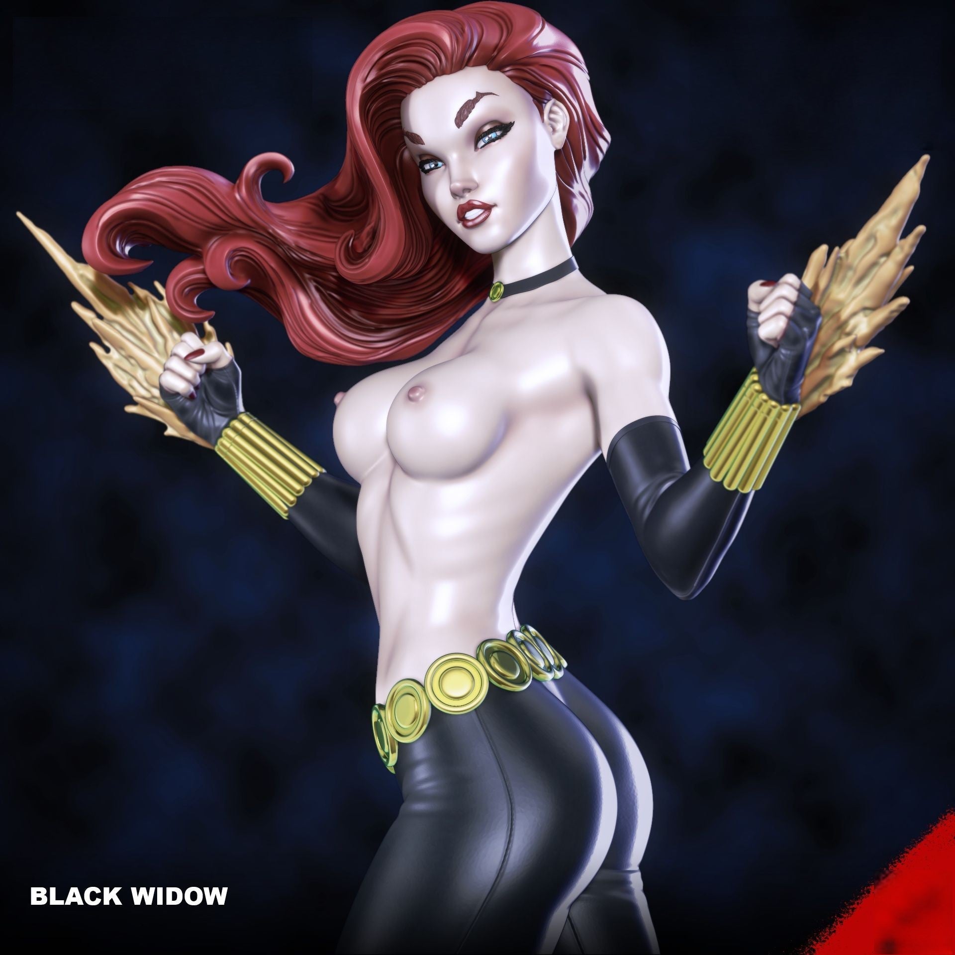 Black Widow Comic Special Edition - STL 3D Print Files - 3D Printed Garage Kit ガレージキット Resin Model Scale Figure フィギュア