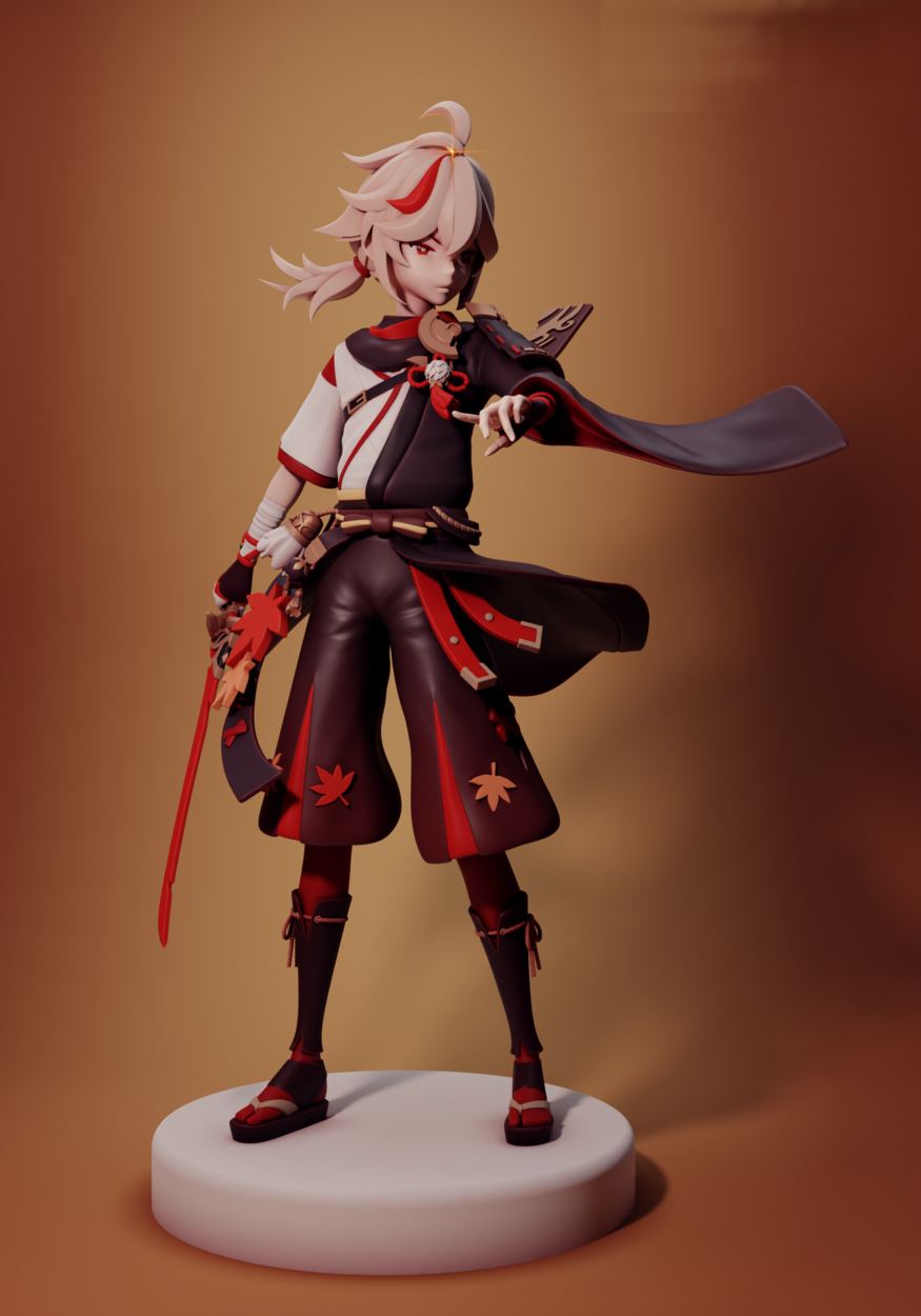 Kaedehara Kazuha - Genshin Impact - STL 3D Print Files - 3D Printed Garage Kit ガレージキット Resin Model Scale Figure フィギュア