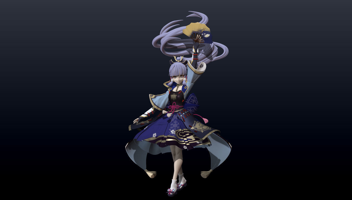 Kamisato Ayaka - Genshin Impact - STL 3D Print Files - 3D Printed Garage Kit ガレージキット Resin Model Scale Figure フィギュア
