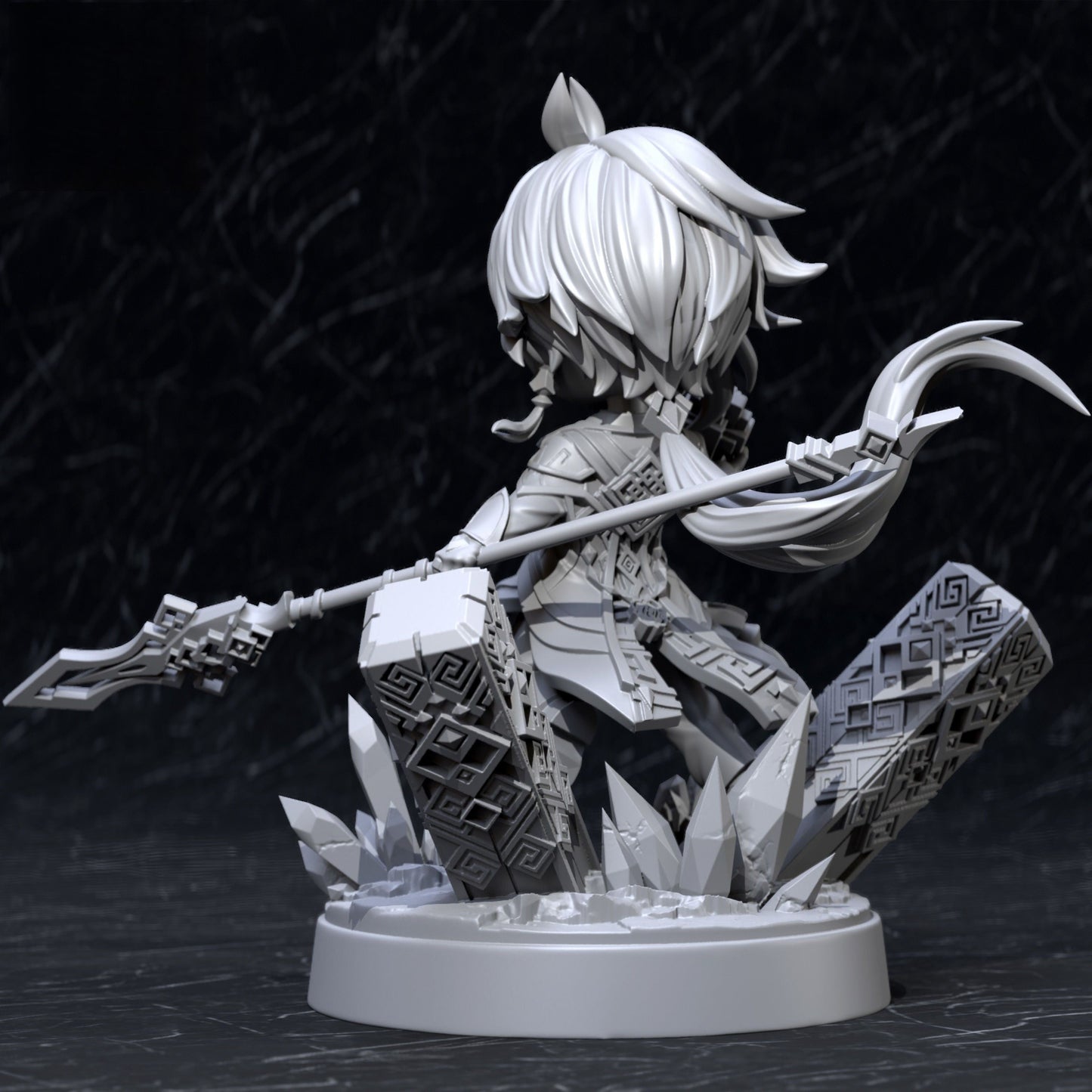 Chibi Zhongli - Genshin Impact - STL 3D Print Files - 3D Printed Garage Kit ガレージキット Resin Model Scale Figure フィギュア