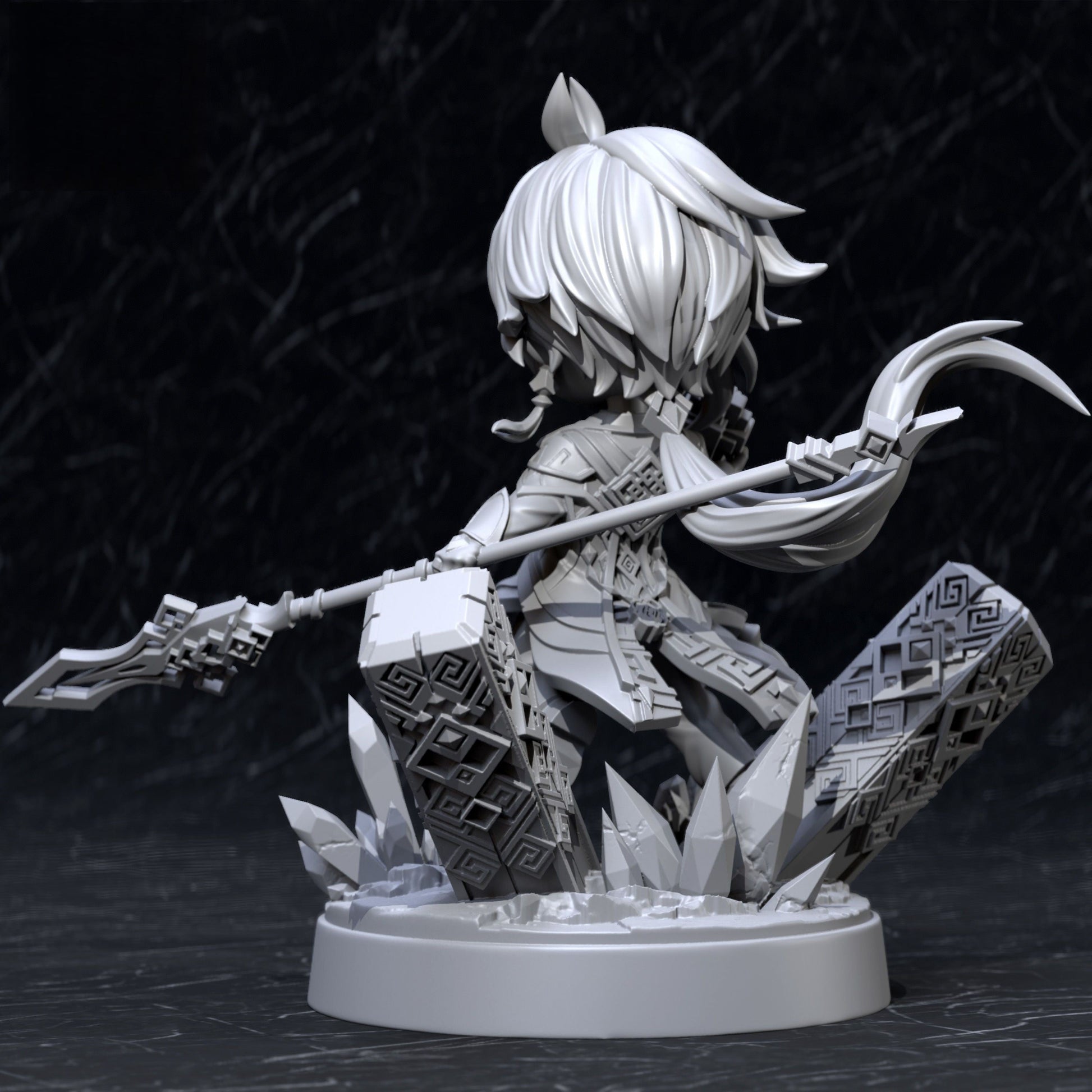Chibi Zhongli - Genshin Impact - STL 3D Print Files - 3D Printed Garage Kit ガレージキット Resin Model Scale Figure フィギュア