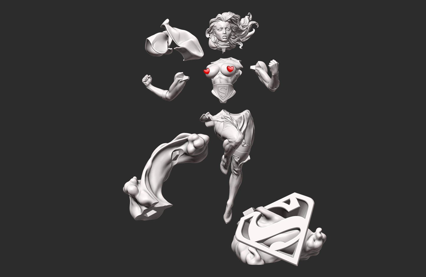 1576 DC Bombshell Supergirl Special Edition - Kara Starikov - STL 3D Print Files - 3D Printed Garage Kit ガレージキット Resin Model Scale Figure フィギュア