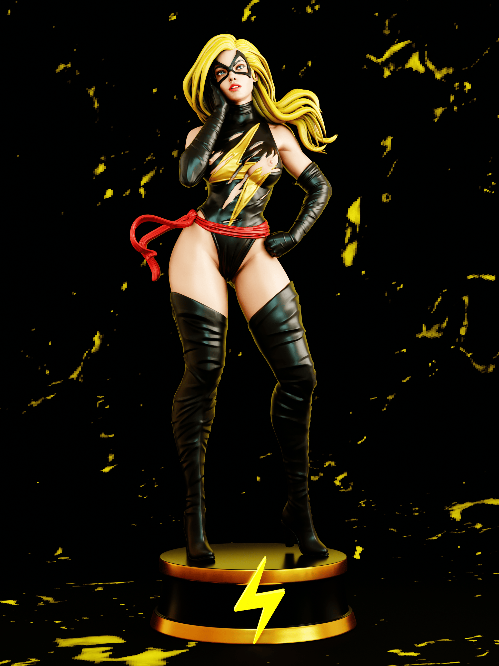 Ms. Marvel Special Edition - Carol Denvers 1/8 Scale - 3D Printed Garage Kit ガレージキット Resin Model Scale Figure フィギュア