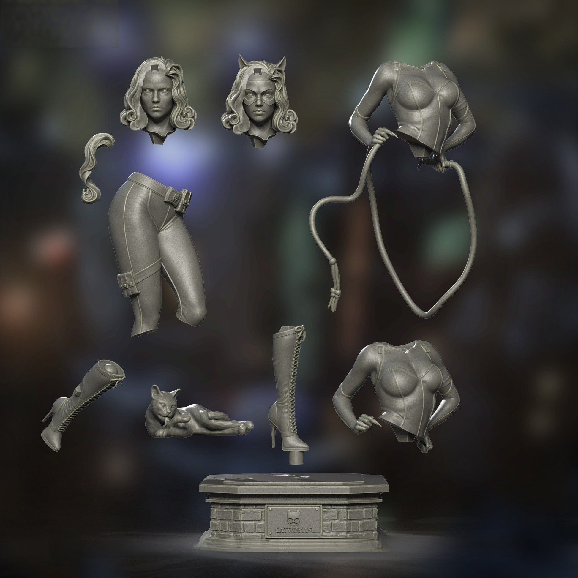 1606 Catwoman - DC Comics - STL 3D Print Files - 3D Printed Garage Kit ガレージキット Resin Model Scale Figure フィギュア