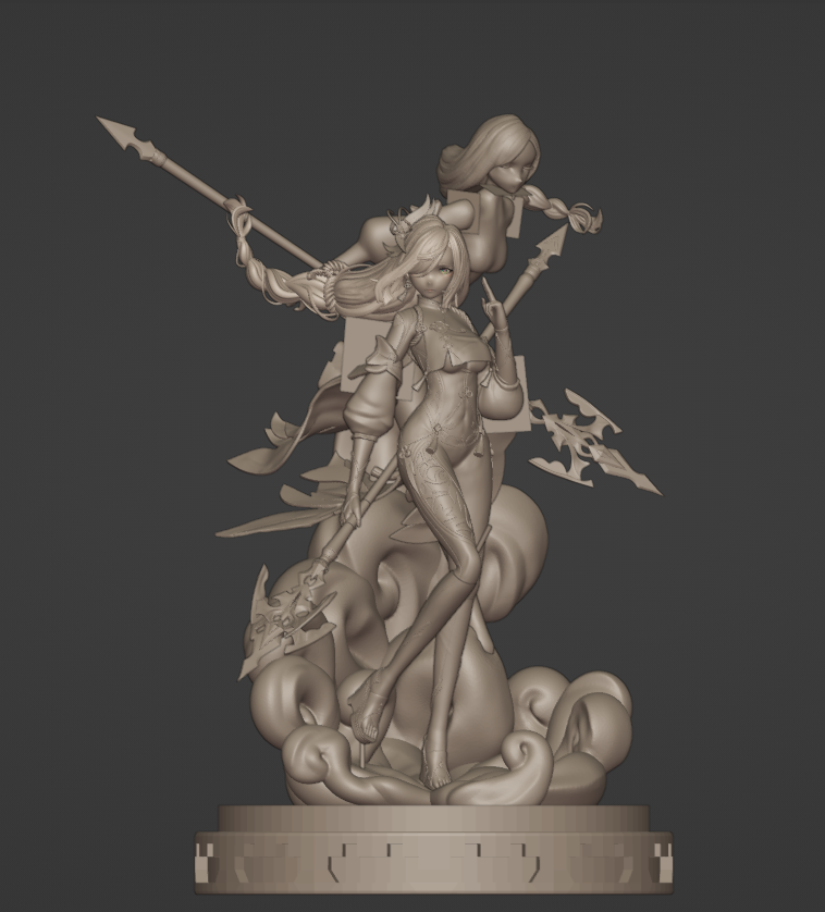 2211 Shenhe - Genshin Impact - STL 3D Print Files - 3D Printed Garage Kit ガレージキット Resin Model Scale Figure フィギュア