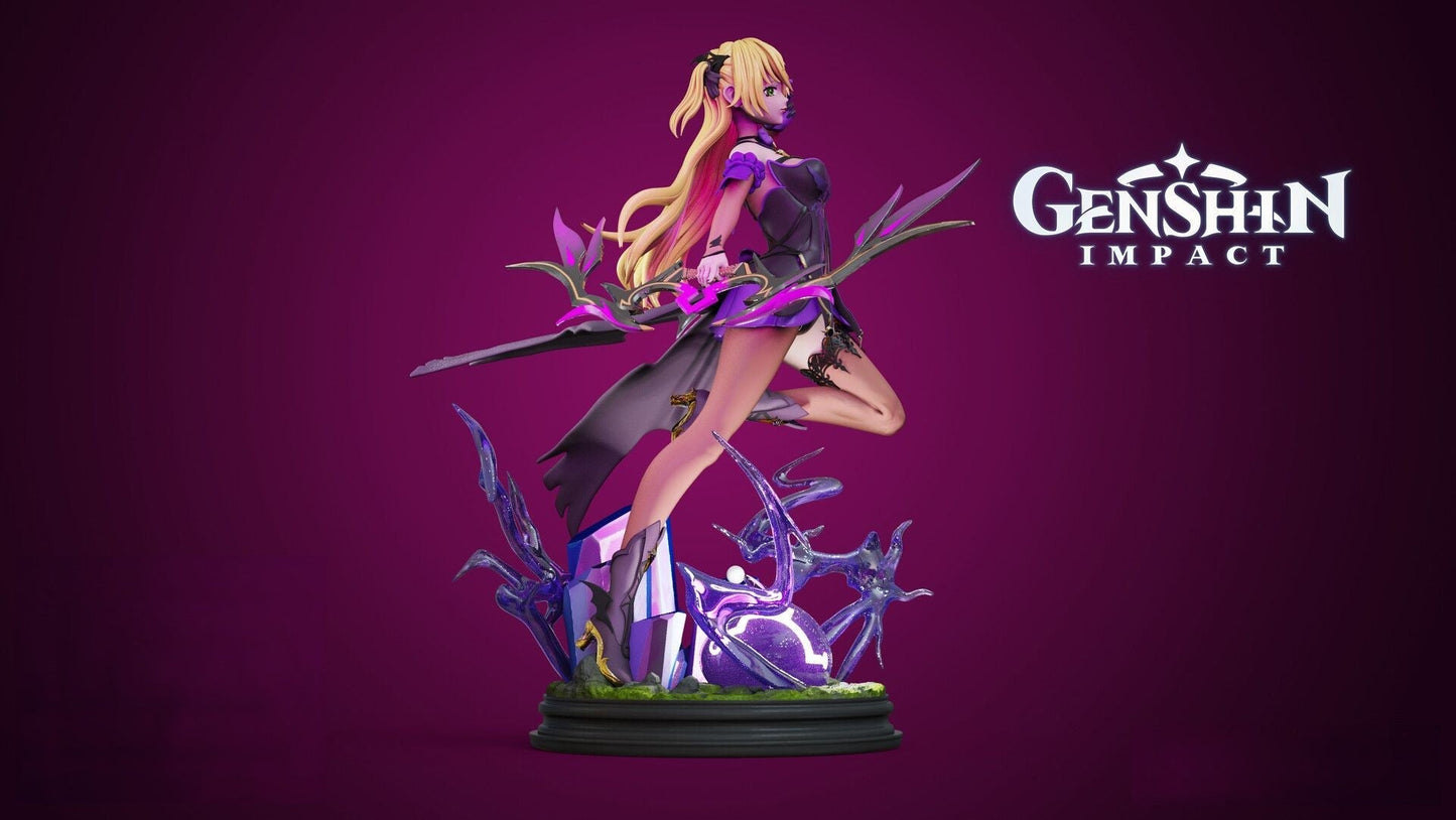 Fischl - Genshin Impact - STL 3D Print Files - 3D Printed Garage Kit ガレージキット Resin Model Scale Figure フィギュア