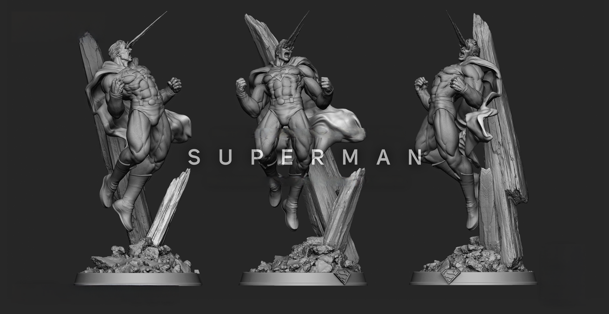 Superman Red Eyes - DC Comics - STL 3D Print Files - 3D Printed Garage Kit ガレージキット Resin Model Scale Figure フィギュア