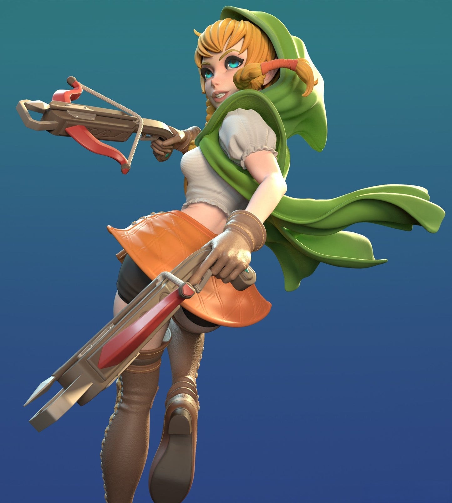 Linkle Special Edition - The Legend of Zelda - STL 3D Print Files - 3D Printed Garage Kit ガレージキット Resin Model Scale Figure フィギュア
