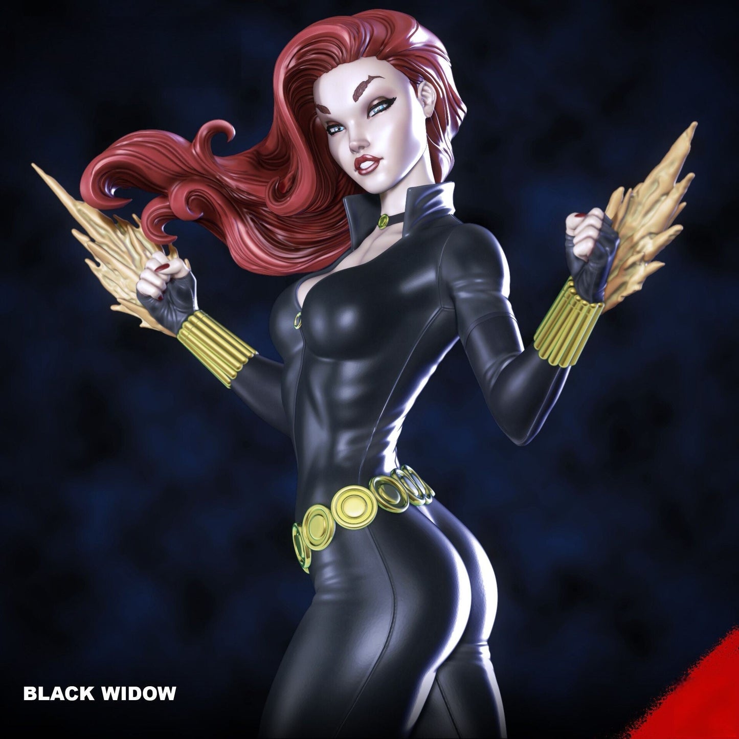 Black Widow Comic Special Edition - STL 3D Print Files - 3D Printed Garage Kit ガレージキット Resin Model Scale Figure フィギュア