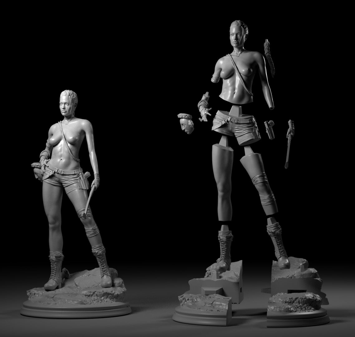 1437 Lara Croft Special Edition - Angelina Jolie - STL 3D Print Files - 3D Printed Garage Kit ガレージキット Resin Model Scale Figure フィギュア