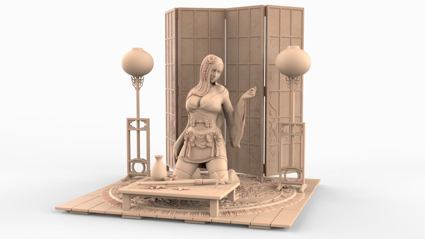 Tifa Special Edition - Final Fantasy 7 Kimono version - STL 3D Print Files - 3D Printed Garage Kit ガレージキット Resin Model Scale Figure フィギュア
