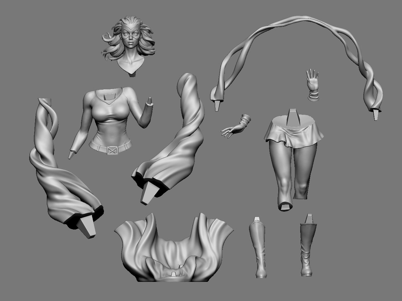 1394 Jean Grey Special Edition - X-men - STL 3D Print Files - 3D Printed Garage Kit ガレージキット Resin Model Scale Figure フィギュア