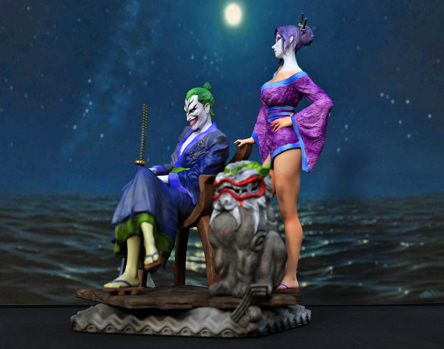 Joker and Punchline Special Edition - STL 3D Print Files - 3D Printed Garage Kit ガレージキット Resin Model Scale Figure フィギュア