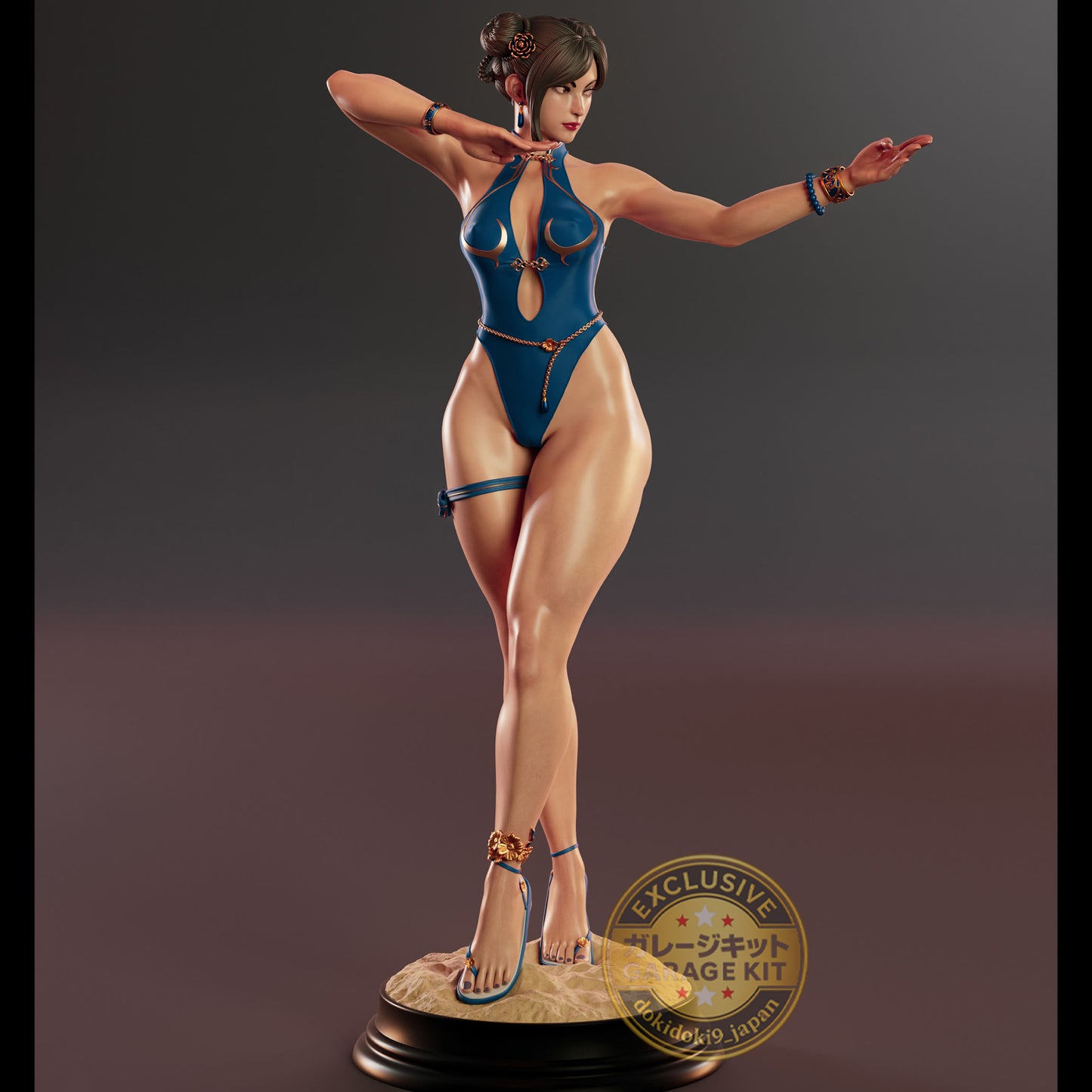 hun Li Resin Garage Kit – Street Fighter – 1/8 Scale | Unpainted 3D Printed Resin Model