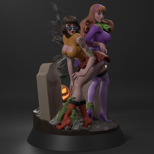 Daphne and Velma Special Edition - Scooby-Doo - STL 3D Print Files - 3D Printed Garage Kit ガレージキット Resin Model Scale Figure フィギュア