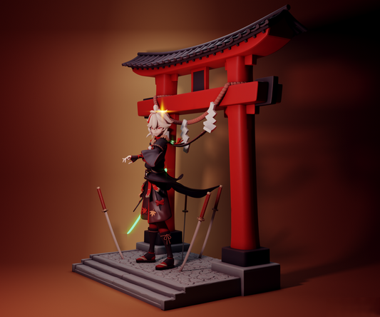 Kaedehara Kazuha - Genshin Impact - STL 3D Print Files - 3D Printed Garage Kit ガレージキット Resin Model Scale Figure フィギュア