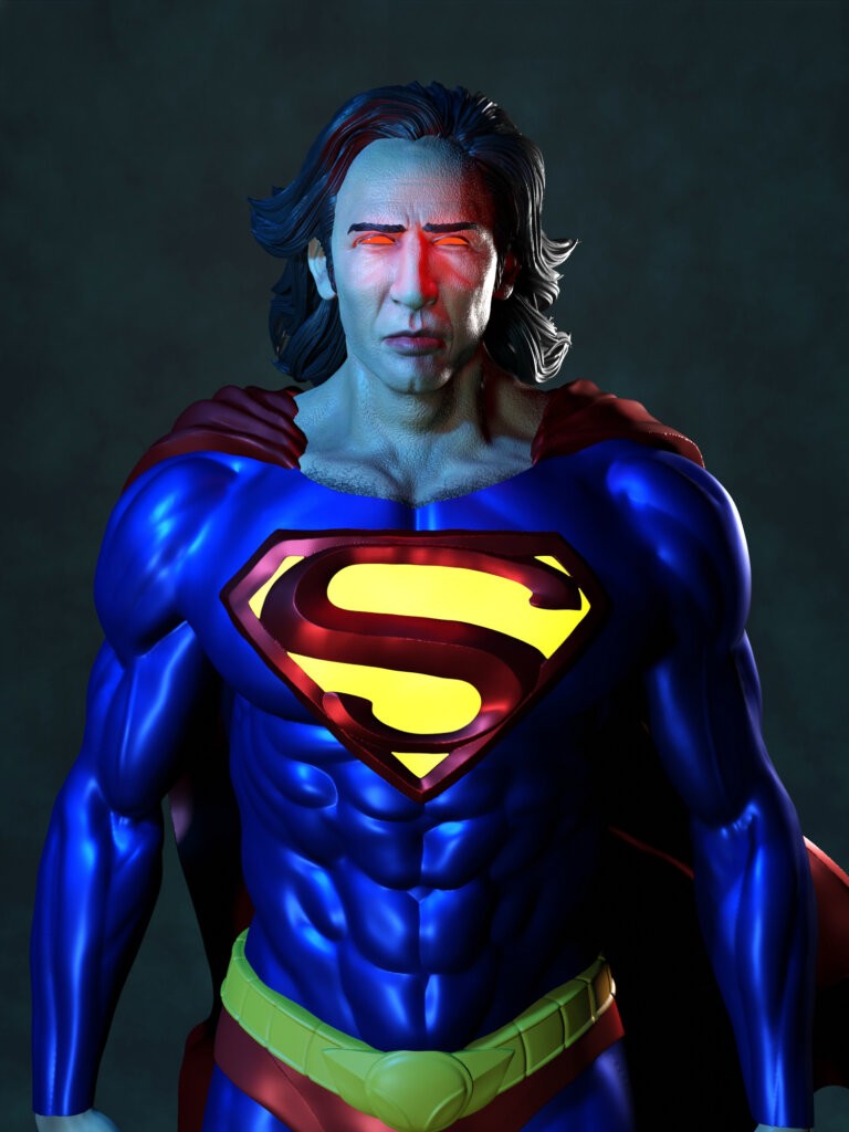 Superman Nicolas Cage - The Flash - STL 3D Print Files - 3D Printed Garage Kit ガレージキット Resin Model Scale Figure フィギュア