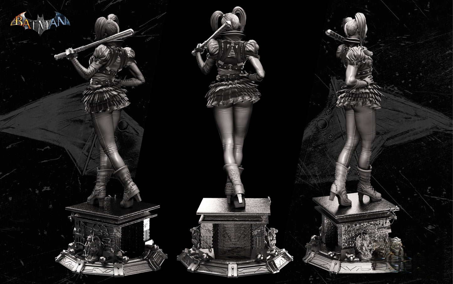 Harley Quinn Sculpture & Bust - STL 3D Print Files - 3D Printed Garage Kit ガレージキット Resin Model Scale Figure フィギュア
