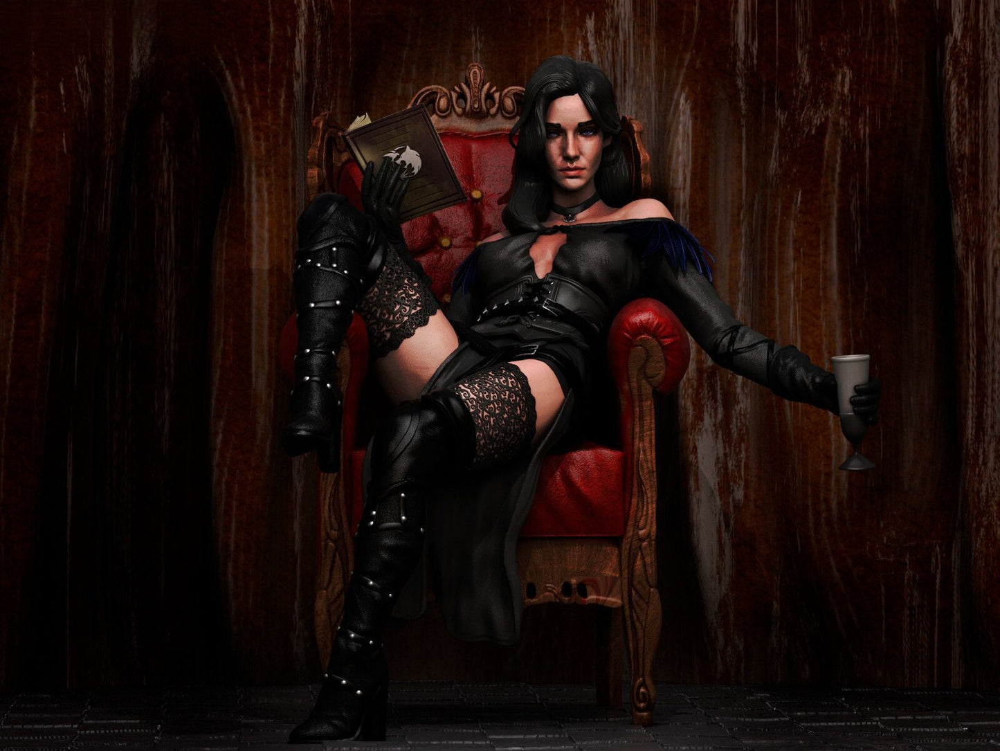 Yennefer of Vengerberg - STL 3D Print Files - 3D Printed Garage Kit ガレージキット Resin Model Scale Figure フィギュア