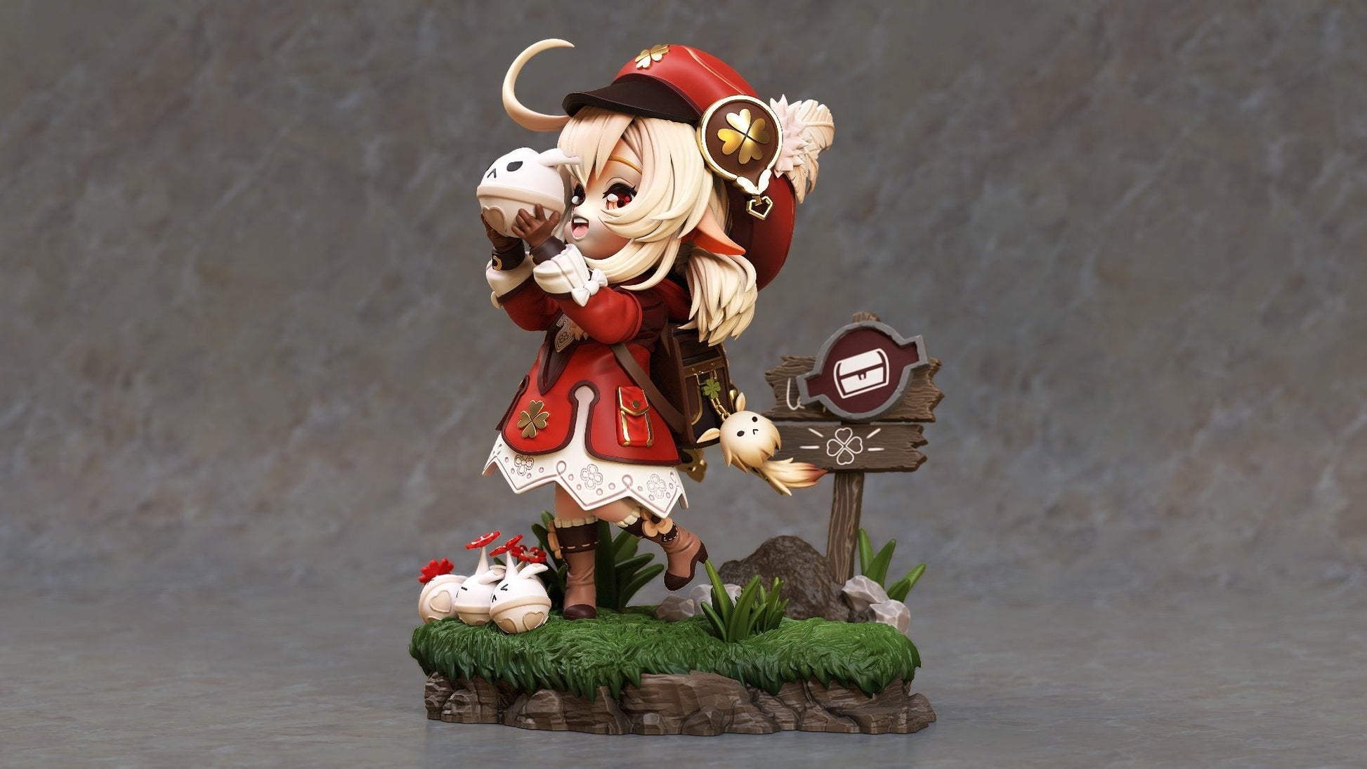 Chibi Klee - Genshin Impact - STL 3D Print Files - 3D Printed Garage Kit ガレージキット Resin Model Scale Figure フィギュア