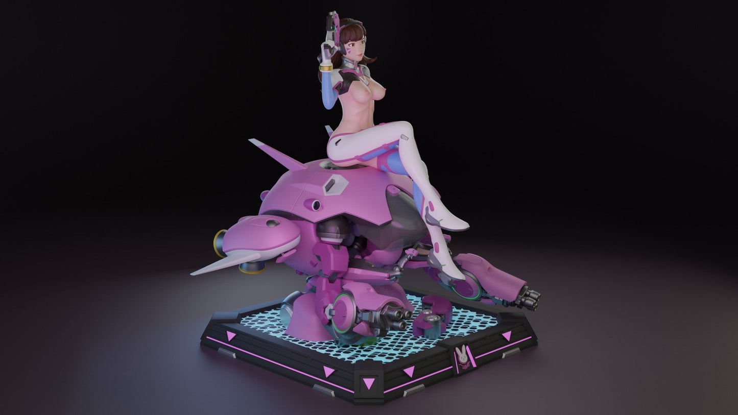 D.Va Special Edition - Overwatch - STL 3D Print Files - 3D Printed Garage Kit ガレージキット Resin Model Scale Figure フィギュア