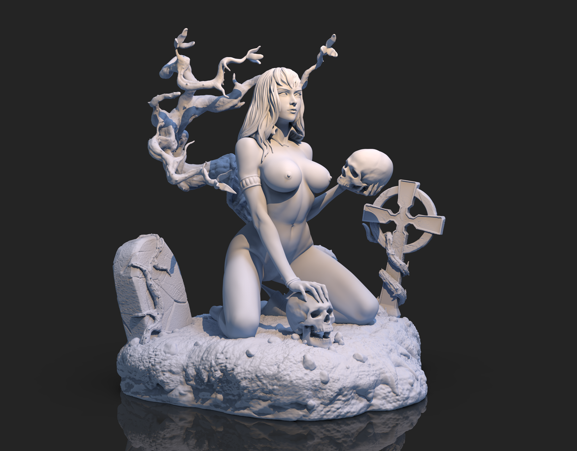 1322 Vampirella Special Edition - STL 3D Print Files - 3D Printed Garage Kit ガレージキット Resin Model Scale Figure フィギュア
