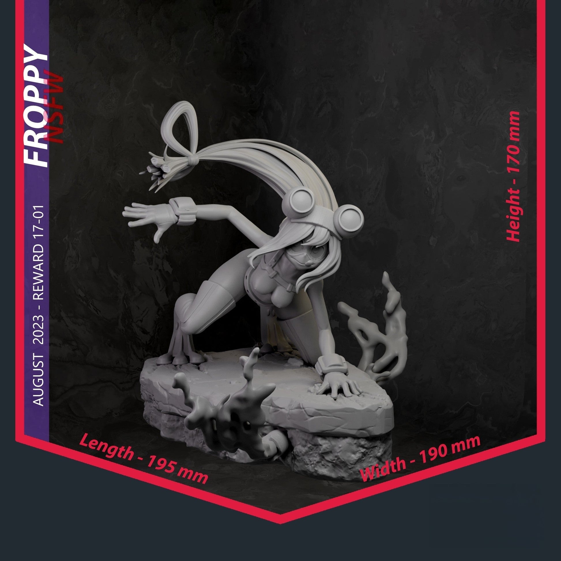 Tsuyu Asui Special Edition - My Hero Academia - STL 3D Print Files - 3D Printed Garage Kit ガレージキット Resin Model Scale Figure フィギュア