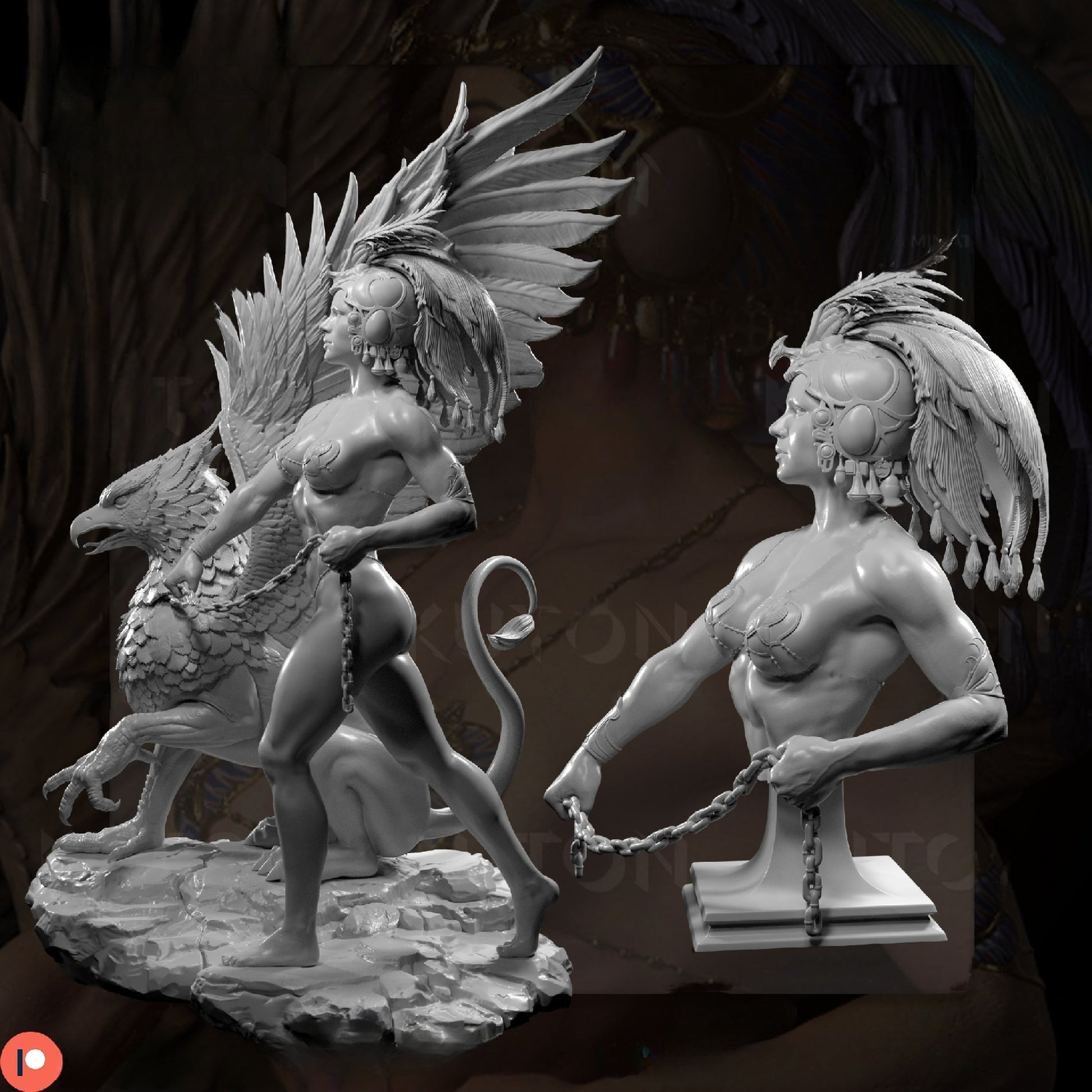 Gryphon Keeper - STL 3D Print Files - 3D Printed Garage Kit ガレージキット Resin Model Scale Figure フィギュア