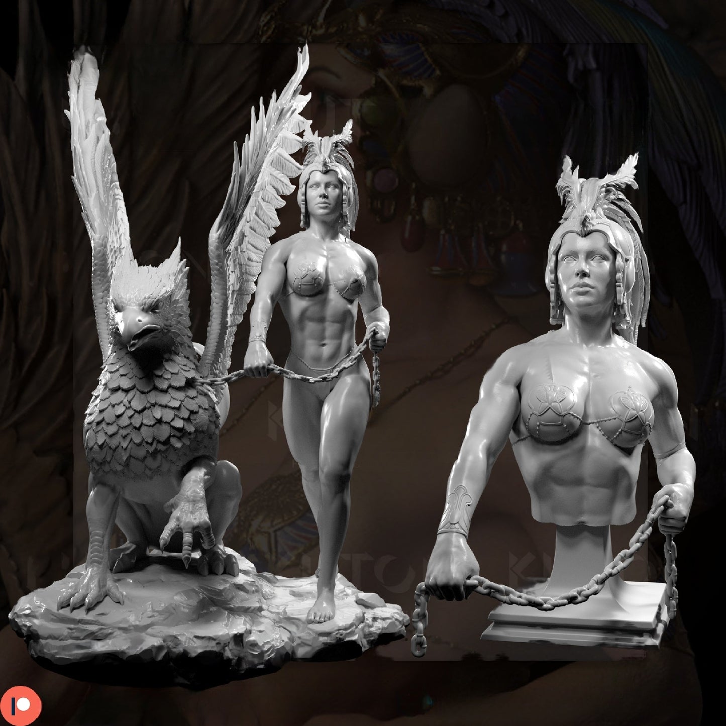 Gryphon Keeper - STL 3D Print Files - 3D Printed Garage Kit ガレージキット Resin Model Scale Figure フィギュア