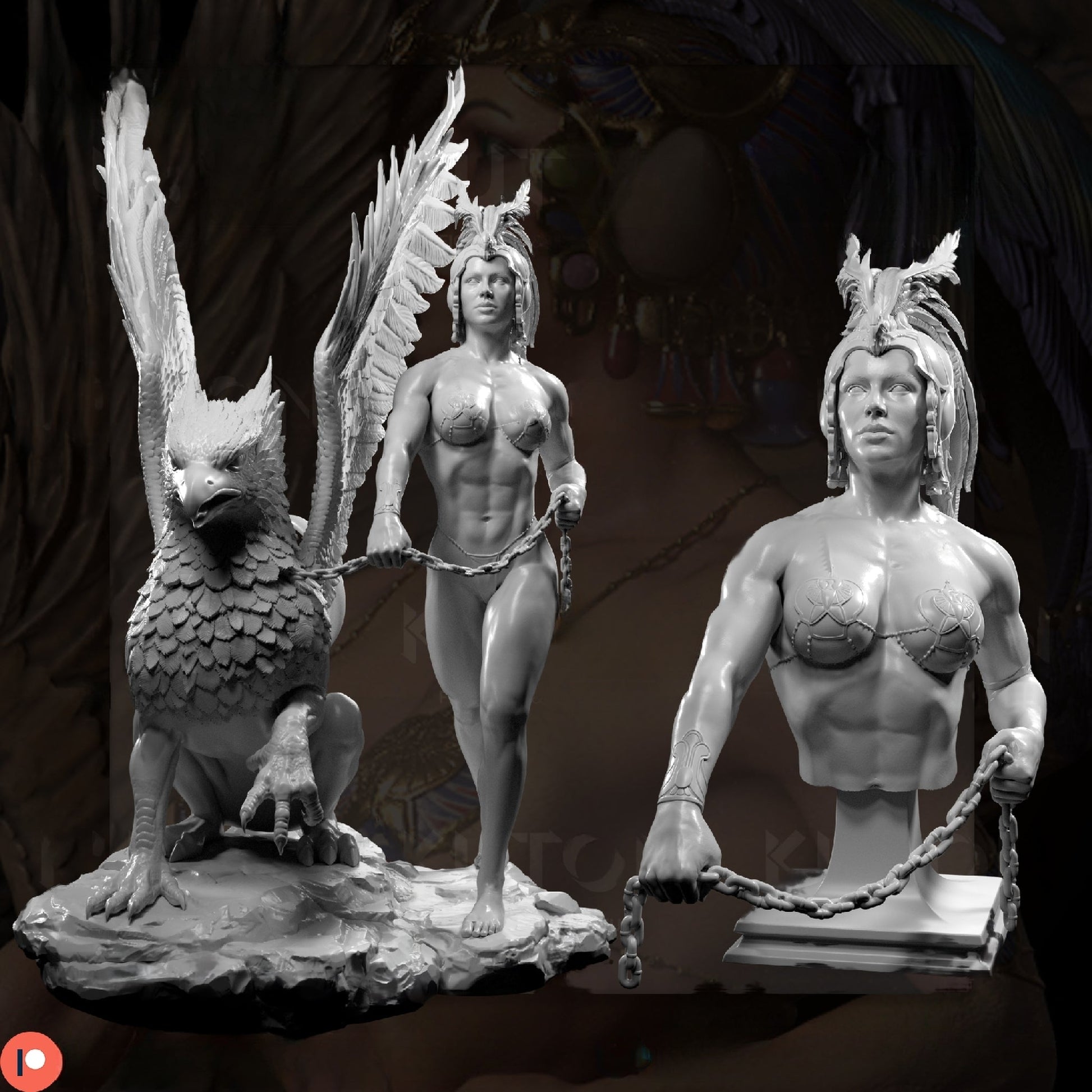 Gryphon Keeper - STL 3D Print Files - 3D Printed Garage Kit ガレージキット Resin Model Scale Figure フィギュア