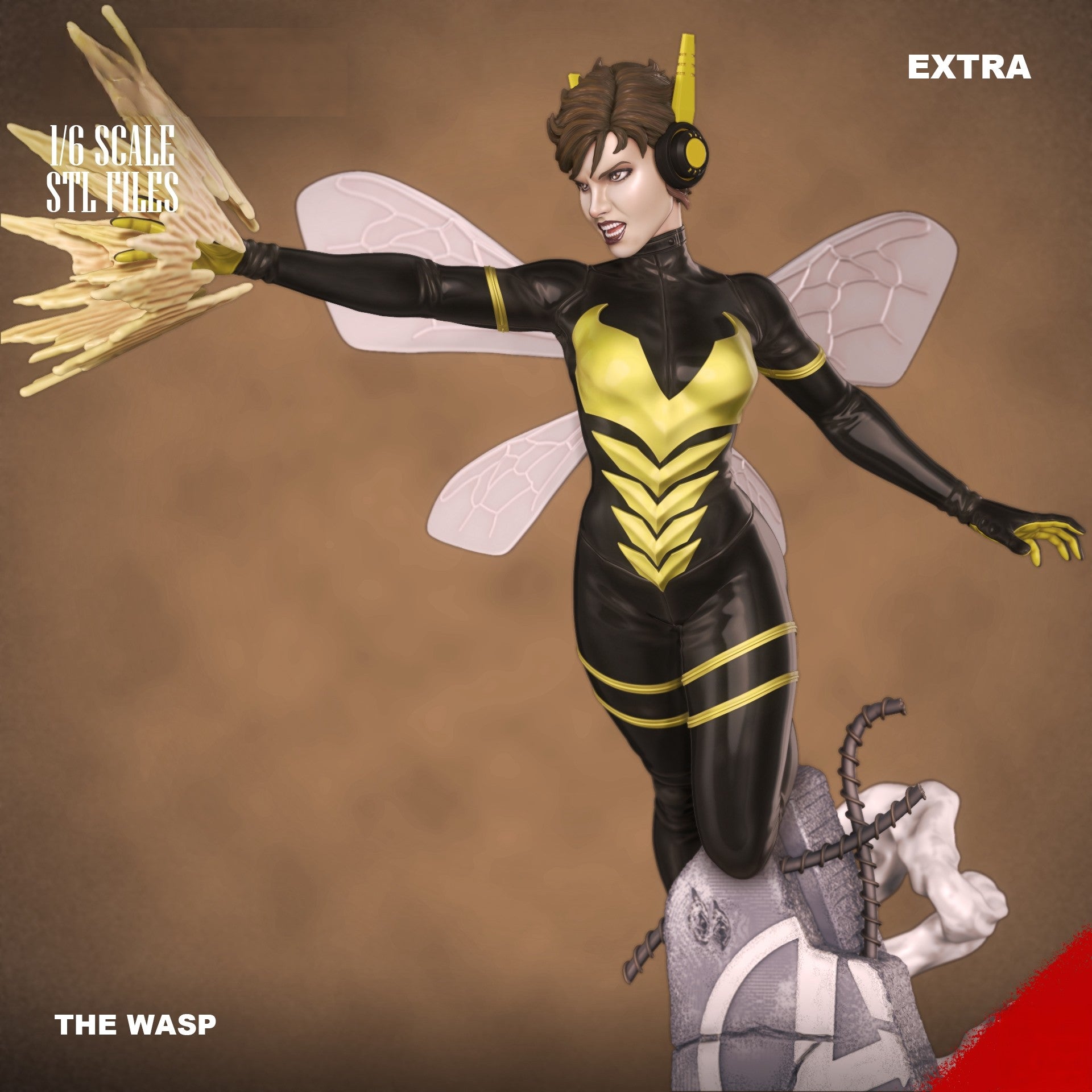 The Wasp - Marvel Comics 1/8 Scale - 3D Printed Garage Kit ガレージキット Resin Model Scale Figure フィギュア