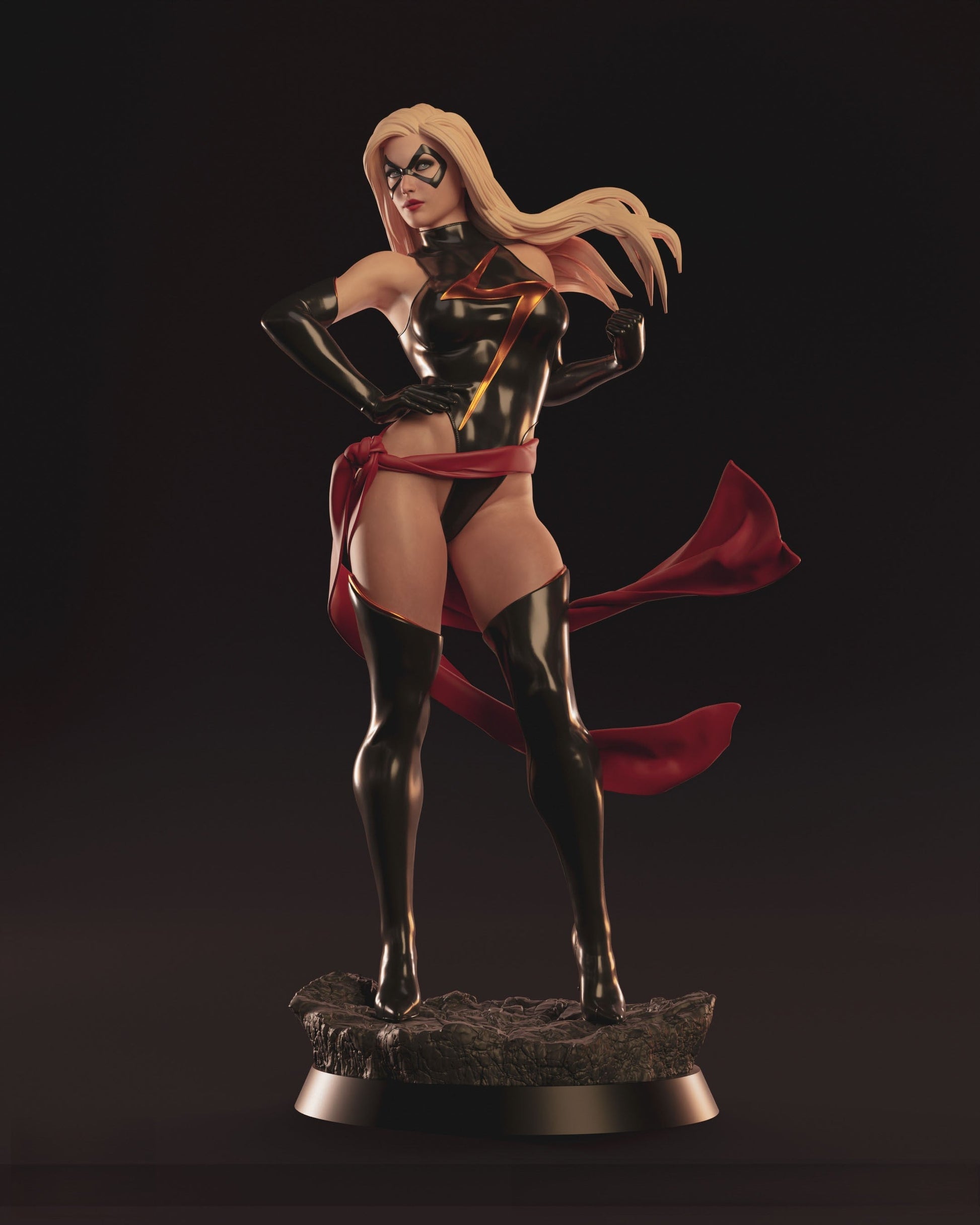 Ms. Marvel Special Edition - Carol Denvers - STL 3D Print Files - 3D Printed Garage Kit ガレージキット Resin Model Scale Figure フィギュア
