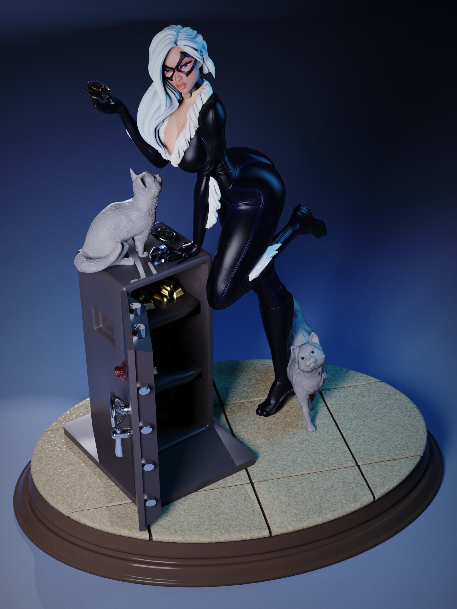 1466 Black Cat Special Edition - Marvel Comics - STL 3D Print Files - 3D Printed Garage Kit ガレージキット Resin Model Scale Figure フィギュア