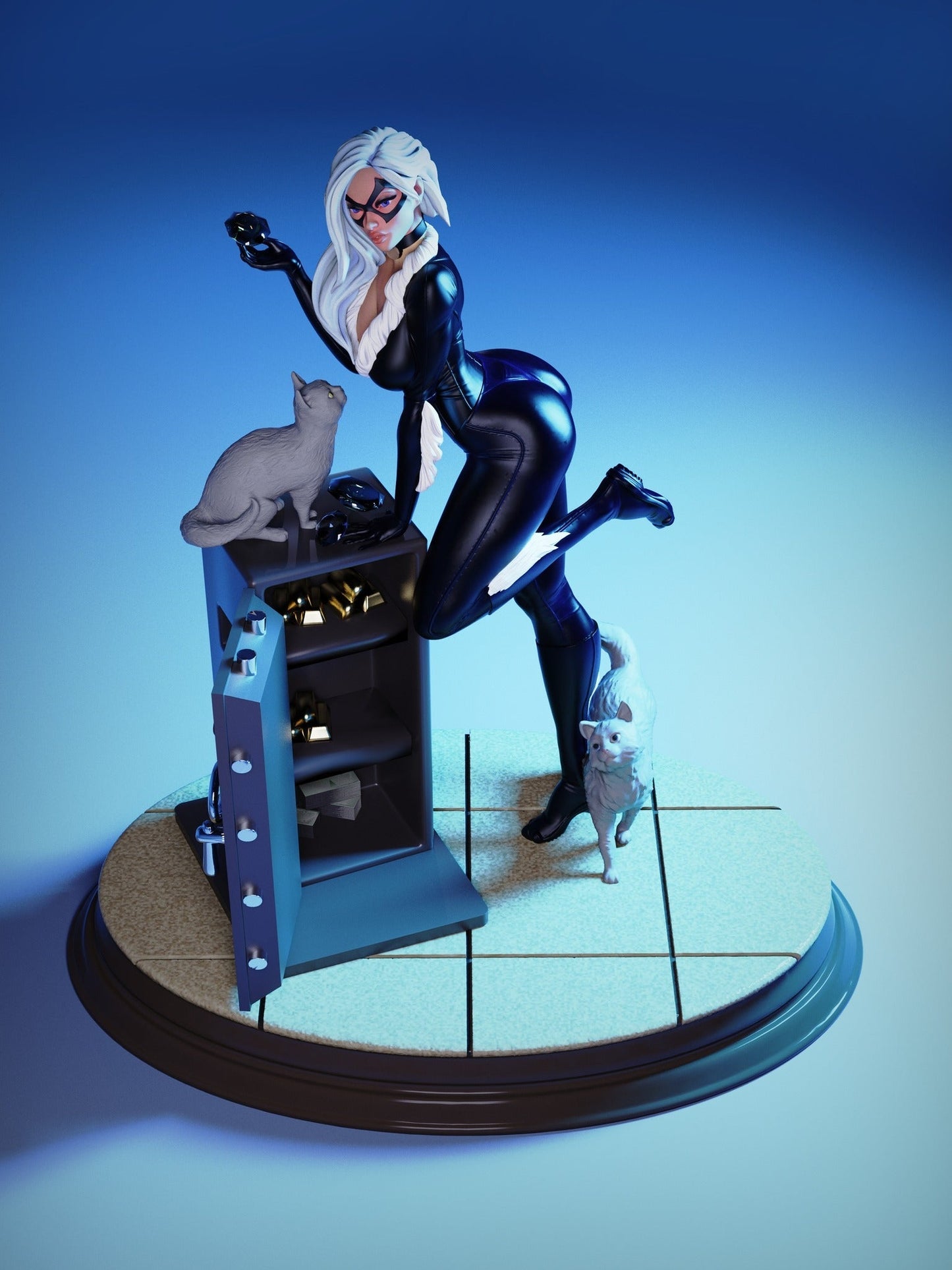1466 Black Cat Special Edition - Marvel Comics - STL 3D Print Files - 3D Printed Garage Kit ガレージキット Resin Model Scale Figure フィギュア