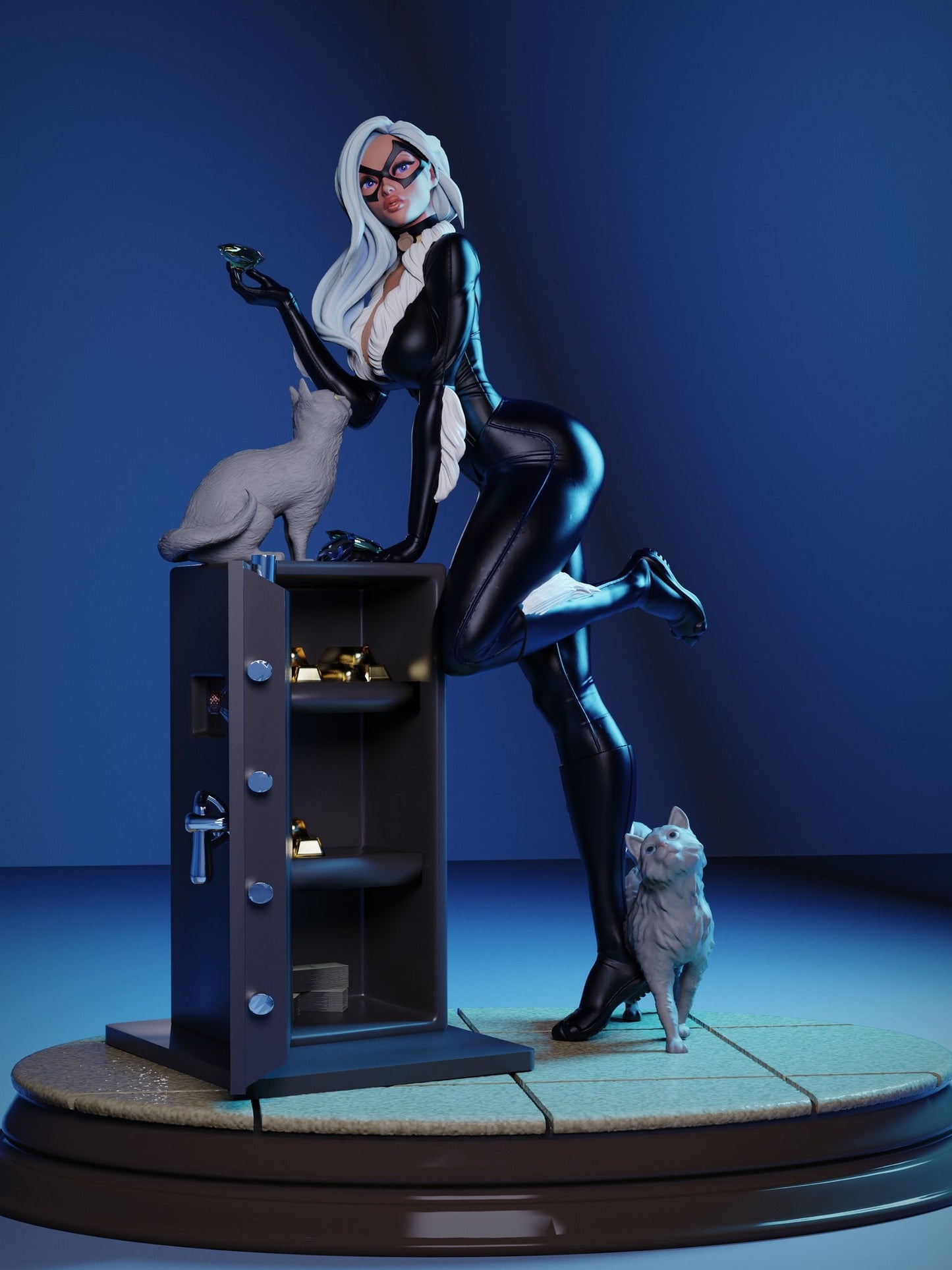 1466 Black Cat Special Edition - Marvel Comics - STL 3D Print Files - 3D Printed Garage Kit ガレージキット Resin Model Scale Figure フィギュア