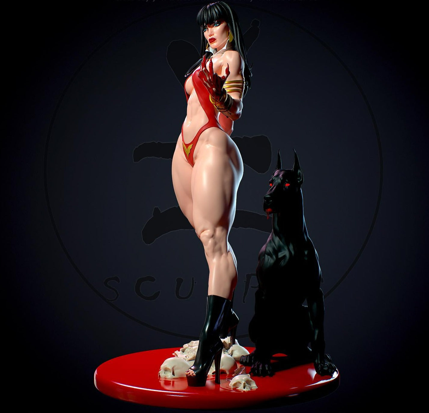 1410 Vampirella Special Edition - STL 3D Print Files - 3D Printed Garage Kit ガレージキット Resin Model Scale Figure フィギュア