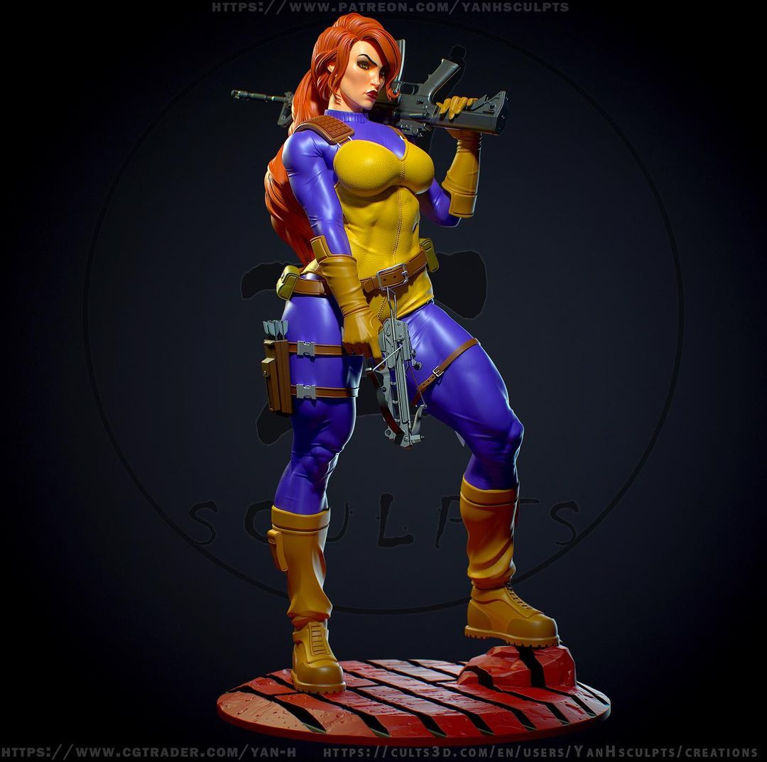 Scarlett Special Edition - G.I. Joe - STL 3D Print Files - 3D Printed Garage Kit ガレージキット Resin Model Scale Figure フィギュア