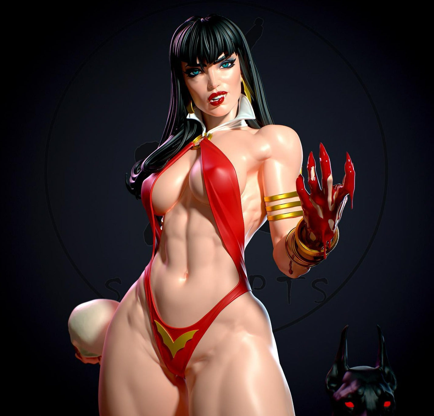 1410 Vampirella Special Edition - STL 3D Print Files - 3D Printed Garage Kit ガレージキット Resin Model Scale Figure フィギュア